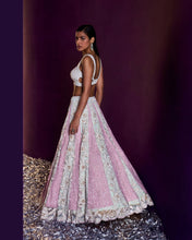 Load image into Gallery viewer, Ice Blue Net Lehenga Set