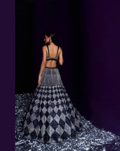Load image into Gallery viewer, Midnight Blue Net Lehenga Set