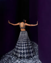 Load image into Gallery viewer, Midnight Blue Net Lehenga Set