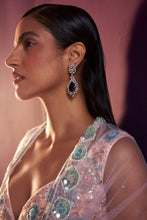 Load image into Gallery viewer, Peach Net Lehenga Set