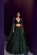 Load image into Gallery viewer, Green Organza Lehenga Set