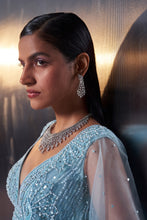 Load image into Gallery viewer, Tiffany Blue Net Lehenga Set