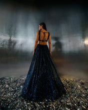 Load image into Gallery viewer, Electric Blue Net Lehenga Set