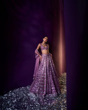 Load image into Gallery viewer, Periwinkle Organza Lehenga Set