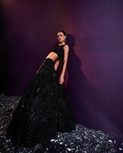 Load image into Gallery viewer, Black Net Lehenga Set