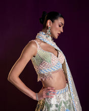 Load image into Gallery viewer, Ivory Net Lehenga Set