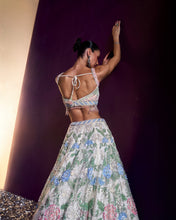 Load image into Gallery viewer, Ivory Net Lehenga Set