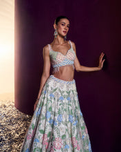 Load image into Gallery viewer, Ivory Net Lehenga Set
