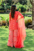 Load image into Gallery viewer, Cherry Red Floral Printed Sharara Set