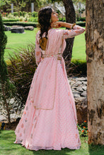 Load image into Gallery viewer, Blush Pink Floral Printed Embroidered Lehenga Set