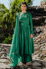 Load image into Gallery viewer, Emerald Green Embroidered Anarkali Suit Set