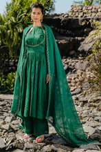 Load image into Gallery viewer, Emerald Green Embroidered Anarkali Suit Set