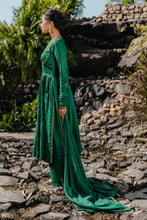 Load image into Gallery viewer, Emerald Green Embroidered Anarkali Suit Set