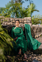 Load image into Gallery viewer, Emerald Green Embroidered Anarkali Suit Set