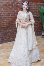 Load image into Gallery viewer, Beige Mukaish and Mirror Work Lehenga Set