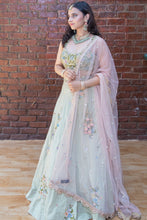 Load image into Gallery viewer, Tea Green Swan Lehenga Set