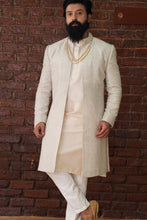 Load image into Gallery viewer, Grey jacket style sherwani set
