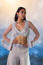 Load image into Gallery viewer, GREY ORGANZA CAPE SET