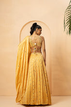 Load image into Gallery viewer, Intricate handwork of mirrors and pearls all over lehenga, blouse and dupatta