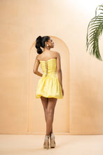 Load image into Gallery viewer, Cutdana and pearl beads work on the upper part of the dress.