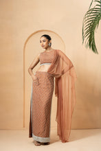 Load image into Gallery viewer, Intricate embelishments of cutdana, beads, and crystal stones, all over blouse and skirt