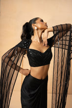 Load image into Gallery viewer, Self on self sequin and cutdana work all over blouse and cape