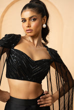 Load image into Gallery viewer, Self on self sequin and cutdana work all over blouse and cape