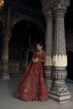 Load image into Gallery viewer, RED RAW SILK LEHENGA CHOLI DUPATTA WITH AN OPTIONAL SECOND DUPATTA