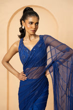 Load image into Gallery viewer, Self on self work on sequin, cutdana, beads and anchor thread all over blouse and pallu.