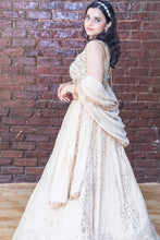 Load image into Gallery viewer, Beige Mukaish and Mirror Work Lehenga Set
