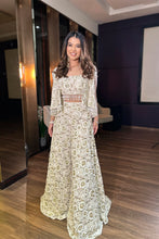 Load image into Gallery viewer, Pearl & Golden Sequin Sharara, Jacket Set