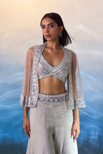 Load image into Gallery viewer, GREY ORGANZA CAPE SET