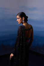 Load image into Gallery viewer, MIDNIGHT BLUE SATIN SAREE