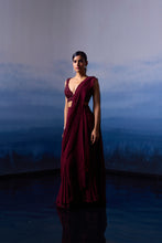 Load image into Gallery viewer, Burgundy Drape Saree