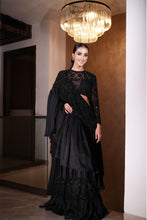 Load image into Gallery viewer, Black Lehenga Saree
