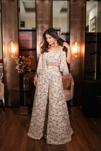 Load image into Gallery viewer, Pearl & Golden Sequin Sharara, Jacket Set