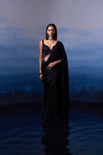 Load image into Gallery viewer, BLACK SATIN SAREE