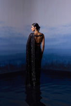 Load image into Gallery viewer, MIDNIGHT BLUE SATIN SAREE