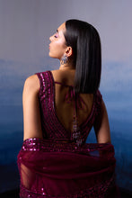 Load image into Gallery viewer, WINE ORGANZA CAPE SET