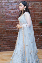 Load image into Gallery viewer, Powder Blue Bridal Embroidered Lehenga Set