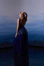 Load image into Gallery viewer, MID NIGHT BLUE ORGANZA SHARARA