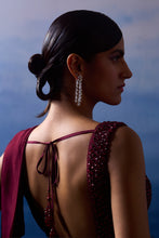 Load image into Gallery viewer, Burgundy Drape Saree