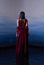 Load image into Gallery viewer, WINE ORGANZA CAPE SET
