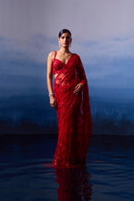 Load image into Gallery viewer, RUBY RED NET SAREE