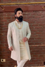 Load image into Gallery viewer, Grey jacket style sherwani set