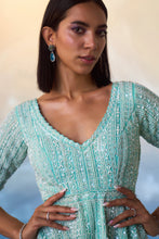 Load image into Gallery viewer, MINT GREEN PEPLUM ORGANZA SHARARA
