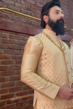 Load image into Gallery viewer, Beige Kurta, Vest and Pant set