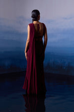 Load image into Gallery viewer, Burgundy Drape Saree