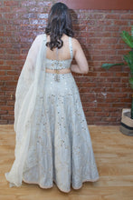 Load image into Gallery viewer, Smokey Grey Bridal Embroidered Lehnega set