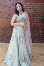 Load image into Gallery viewer, Tea Green Swan Lehenga Set